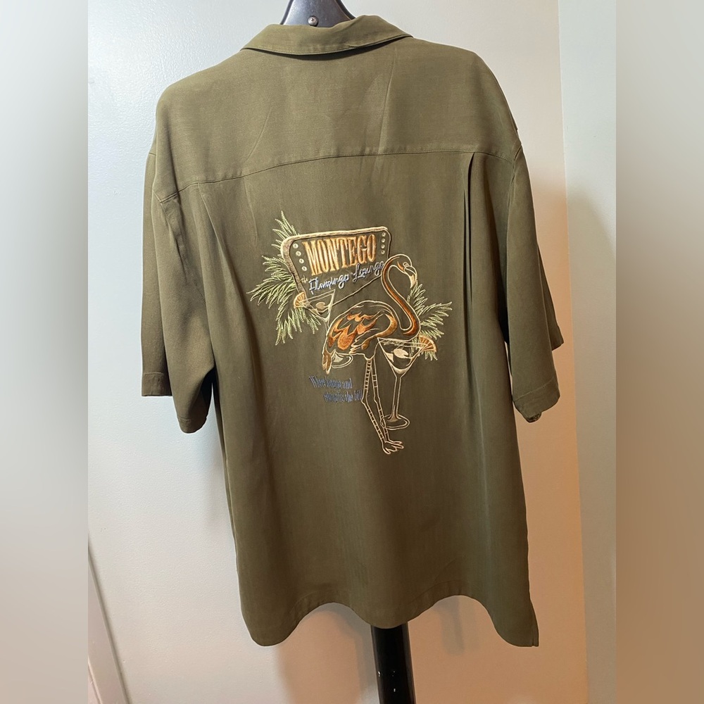 Montego Mon 100% Silk Button Front Shirt